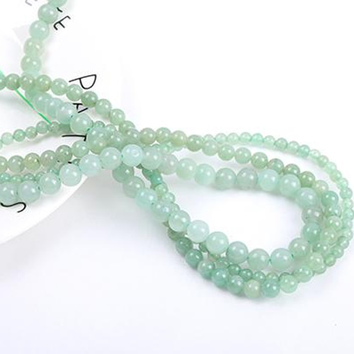 N2399-4mm 60個 天然石ビーズ グリーンアベンチュリン 丸玉 4mm 3X（20