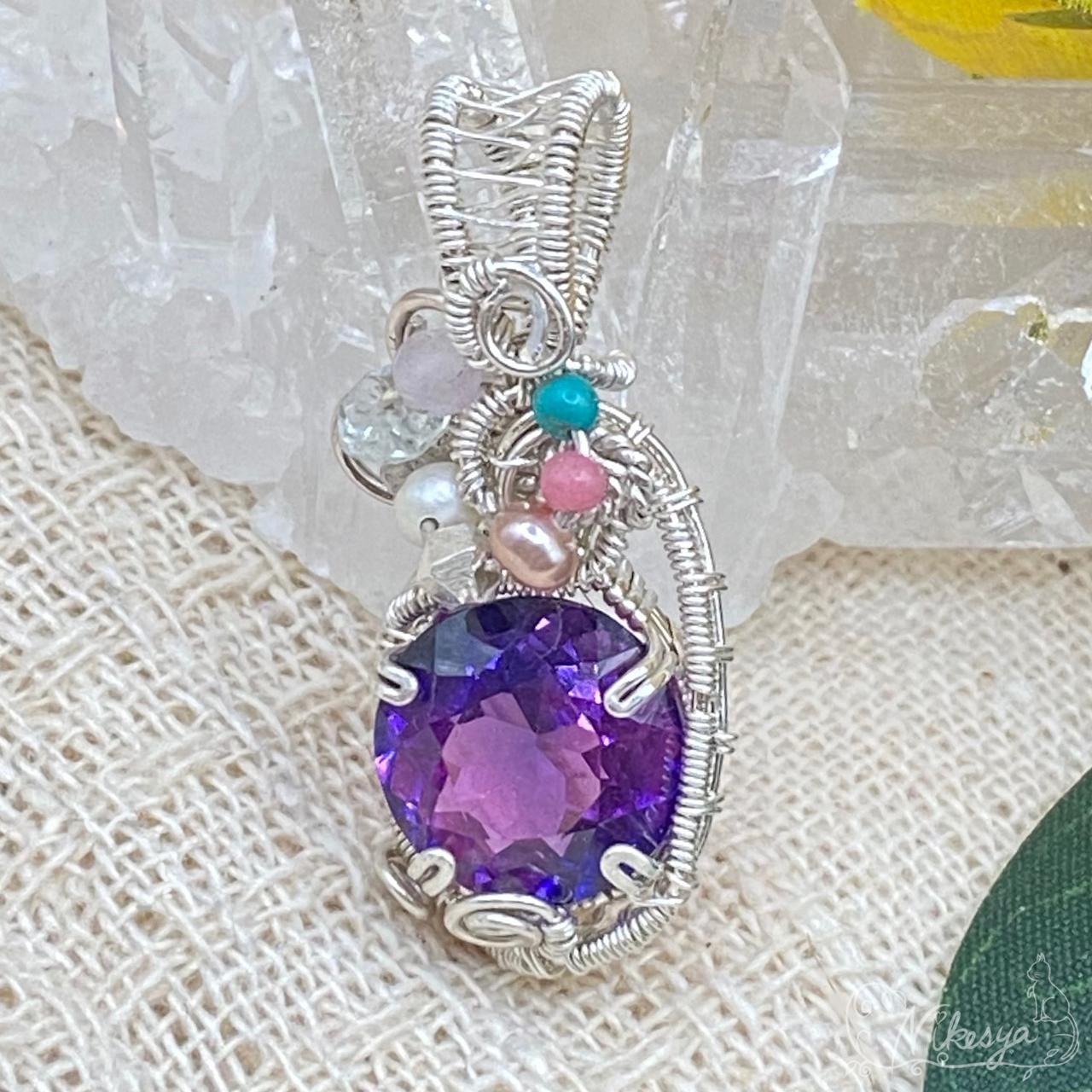 【Silver999】タンザナイトのペンダントトップ【ワイヤーアクセサリー】【送料無料】【12月誕生石】