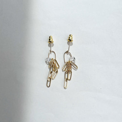 Fringe Pierce/Herkimer diamond（14KGF）ピアス/イヤリング 2枚目の画像