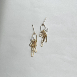 Fringe Pierce/Herkimer diamond（14KGF）ピアス/イヤリング 3枚目の画像