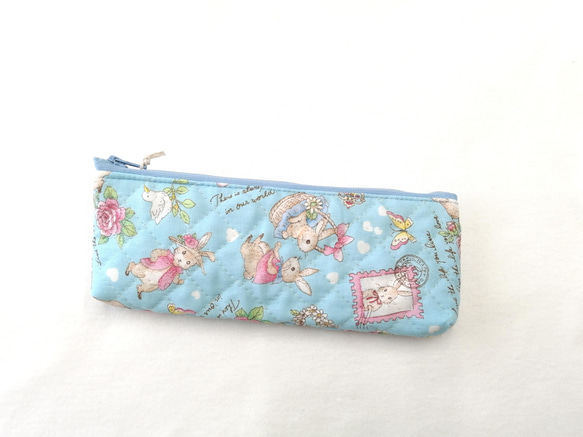 ★220★文房具柄〈水色〉ペンケース☆ハンドメイド うさぎ 水色 ペンケース 筆箱 その他入園グッズ etta 通販 13636035