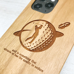 名入れ無料 iPhone 木製ケース ゴルフ ナイスショット 2枚目の画像