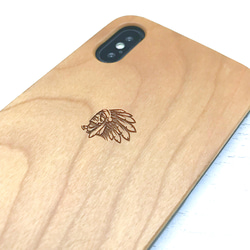 名入れ無料 iPhone 木製ケース インディアン 天然木 2枚目の画像