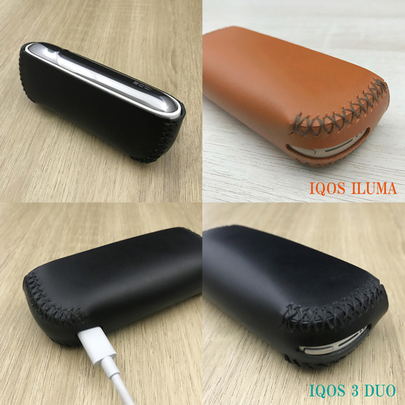 名入れ無料 IQOS ILUMA / 3 DUO レザーケース 本革 レーザー加工　 2枚目の画像