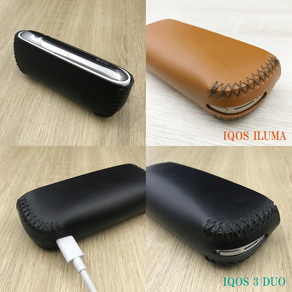 名入れ無料 IQOS ILUMA / 3 DUO レザーケース 本革 無地 2枚目の画像