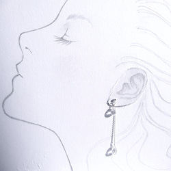 クリスタルの一粒ネックレス   ドロップ型クリスタル AAA  ブリオレットカットのネックレス。大人のピアス Ⅶとお揃い 11枚目の画像