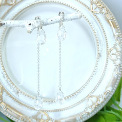 クリスタルの一粒ネックレス   ドロップ型クリスタル AAA  ブリオレットカットのネックレス。大人のピアス Ⅶとお揃い 10枚目の画像