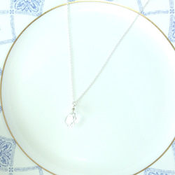 クリスタルの一粒ネックレス   ドロップ型クリスタル AAA  ブリオレットカットのネックレス。大人のピアス Ⅶとお揃い 3枚目の画像