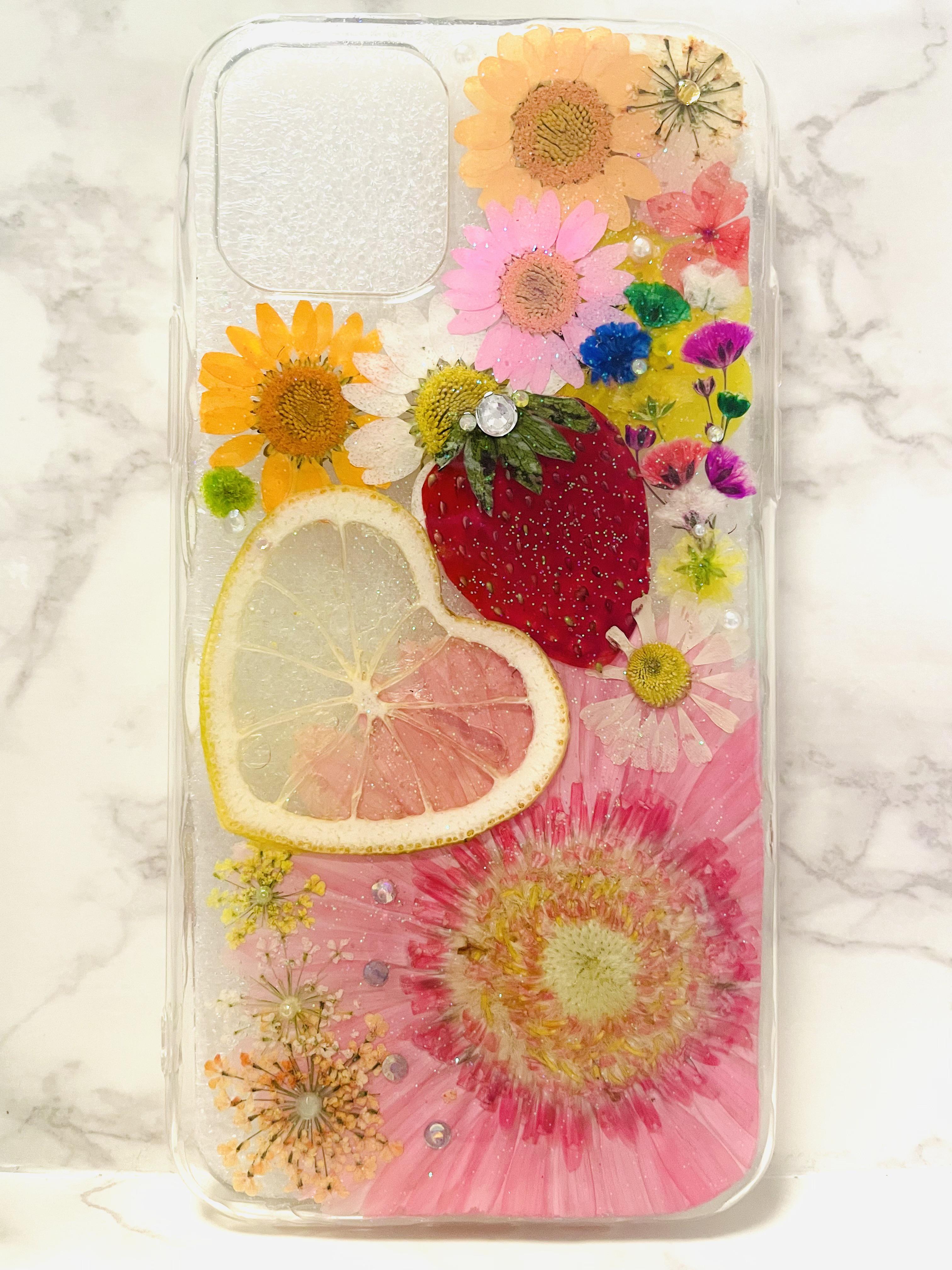 iPhoneケース、iPhoneカバー、押し花ケース、スマホケース、押し  