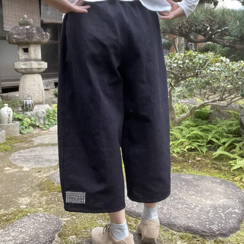 絣着物リメイク】ゆったりふんわりバルーンパンツ もんぺパンツ