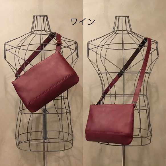 牛革ミニショルダーバッグ。サコッシュの少しだけ大きめサイズ。 よろしくお願いいたします また