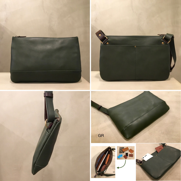 牛革ミニショルダーバッグ。サコッシュの少しだけ大きめサイズ。 よろしくお願いいたします また