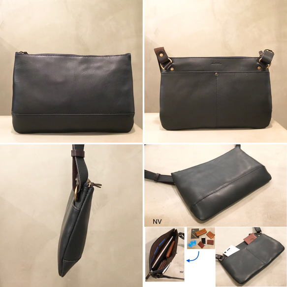 牛革ミニショルダーバッグ。サコッシュの少しだけ大きめサイズ。 よろしくお願いいたします また