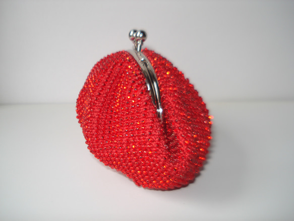 Beaded Purse --Shiny Red-- 2枚目の画像