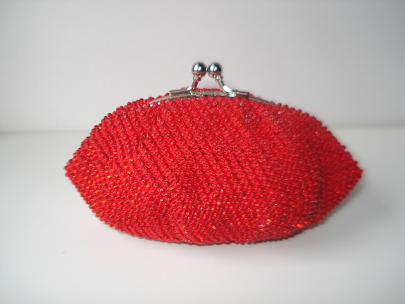 Beaded Purse --Shiny Red-- 1枚目の画像