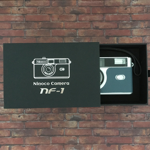 ギフトにぴったり！フラッシュ内蔵型 ブルーグレイのフィルムカメラ