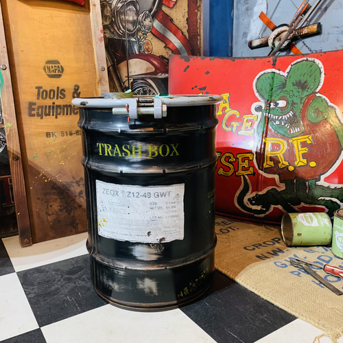 ドラム缶リメイクボックス（黒） 🛢️ドラム缶宅配ボックス🛢️ 60ℓサイズ宅配BOX 玄関先に如何