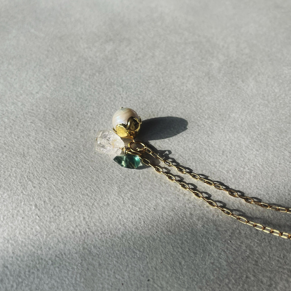 acorn ＆ stone  charm necklace    淡水パール ネックレス 14枚目の画像