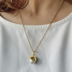 acorn ＆ stone  charm necklace    淡水パール ネックレス 6枚目の画像