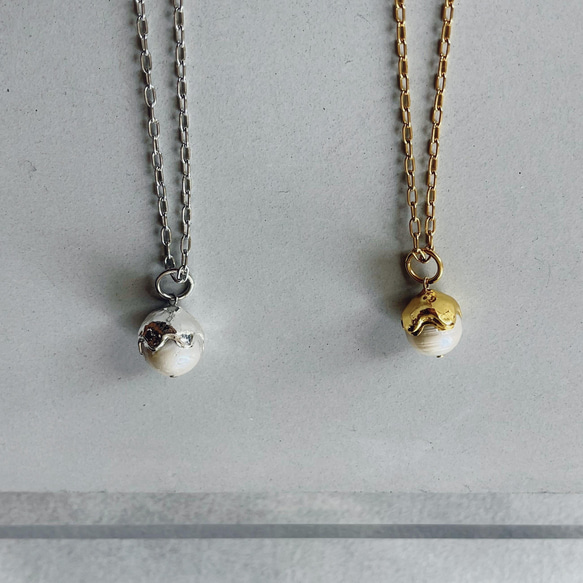 acorn ＆ stone  charm necklace    淡水パール ネックレス 11枚目の画像