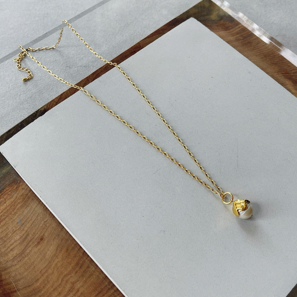 acorn ＆ stone  charm necklace    淡水パール ネックレス 9枚目の画像