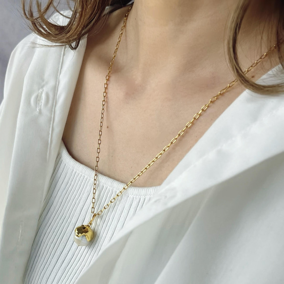 acorn ＆ stone  charm necklace    淡水パール ネックレス 7枚目の画像