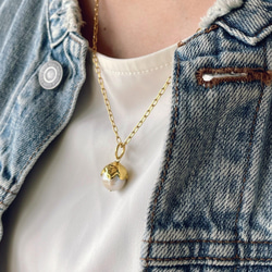 acorn ＆ stone  charm necklace    淡水パール ネックレス 8枚目の画像