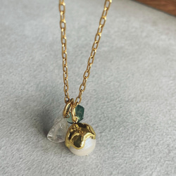 acorn ＆ stone  charm necklace    淡水パール ネックレス 3枚目の画像