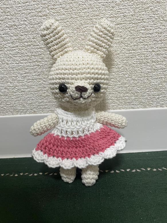 【送料無料】癒しのあみぐるみ　うさぎちゃん　ハンドメイド 2枚目の画像