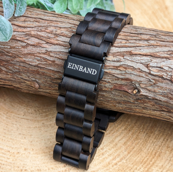 【木製腕時計】EINBAND Freiheit Sandalwood サンダルウッド文字盤 スケルトン【40mm】 5枚目の画像