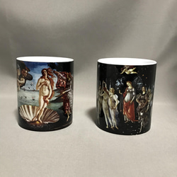 ボッティチェリ　ヴィーナスの誕生、春　プリマヴェーラ、マグカップ2個セット 2枚目の画像