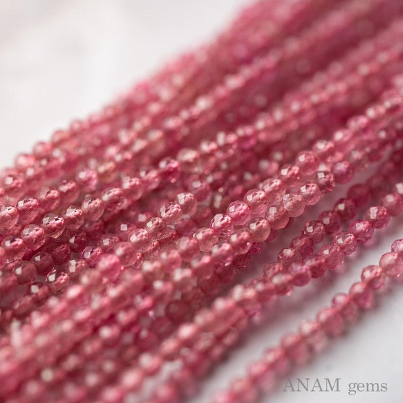 【32㎝】【透明度抜群】ピンクトルマリン 2.6mmボールカット(ビーズ素材)★ANAM gems 4枚目の画像
