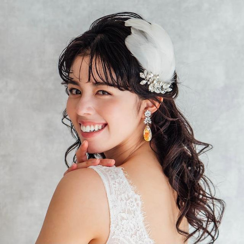gaie フェザーボンネヘッドドレス ヘッドドレス（ウェディング