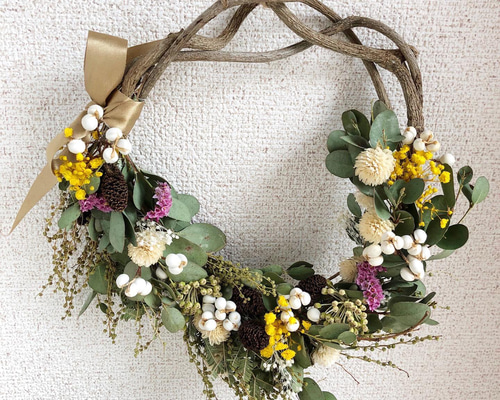 お客さま専用ページ　草原の草花リース ハーフリース ドライフラワーリース ニゲラと草原の草花リース ハーフリース ドライフラワーリース