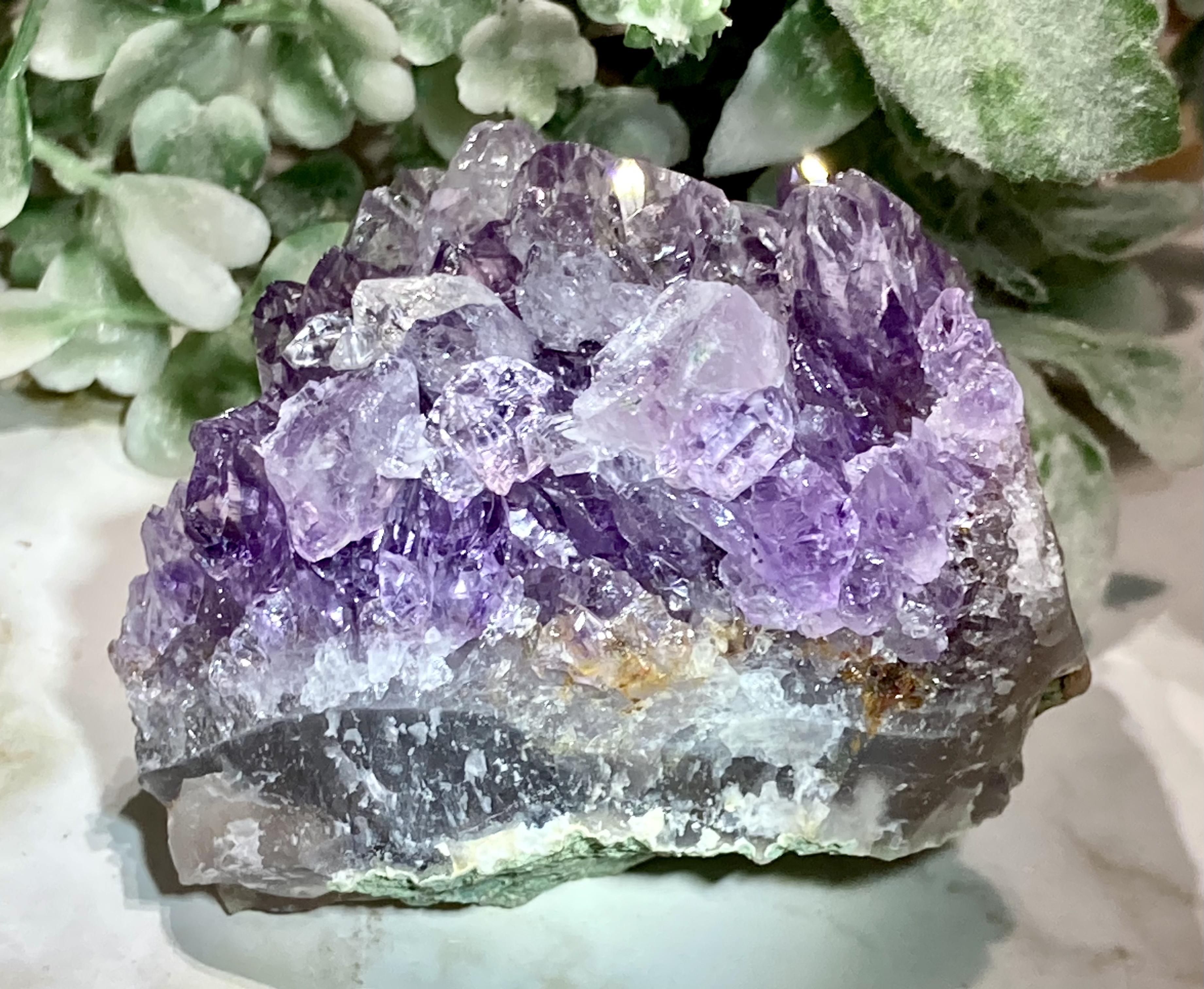 ゲーサイト内包【愛の守護石♡】虹入り˚✧₊⁎アメジスト　クラスター