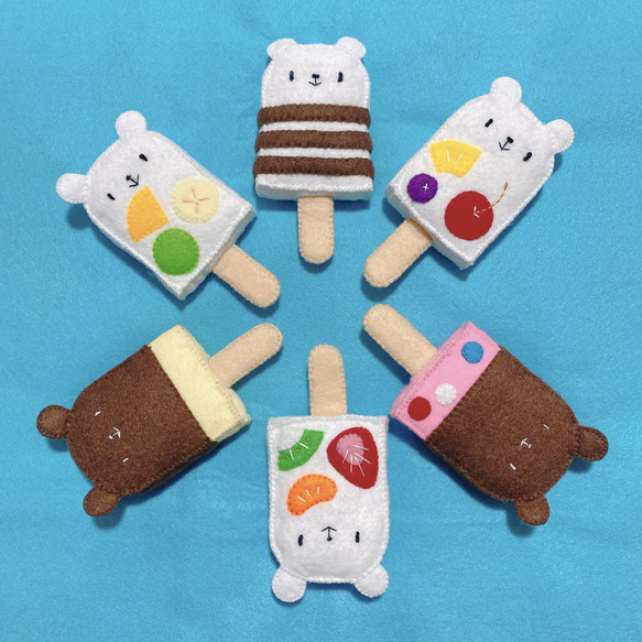 フェルトままごと くまさんアイスバー☺︎ おもちゃ・人形 m.handmade