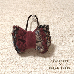 〈Nunonone×sisam reuse〉裂き織りのヘアゴム 1枚目の画像