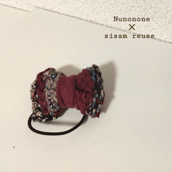 〈Nunonone×sisam reuse〉裂き織りのヘアゴム 4枚目の画像