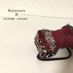 〈Nunonone×sisam reuse〉裂き織りのヘアゴム 3枚目の画像