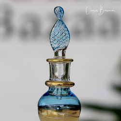 ［ミニサイズ］エジプトガラス香水瓶 パフュームボトル アロマオイル ブルー 3枚目の画像