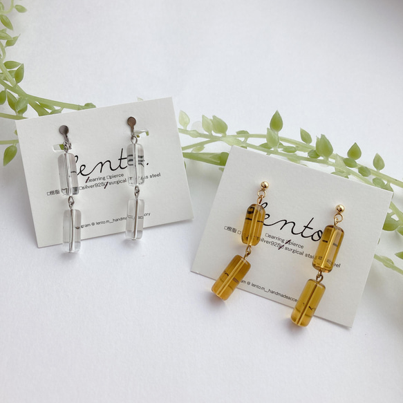 glass tube pierce/earring 4枚目の画像