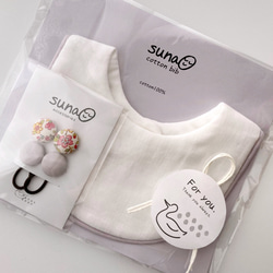 ベビー&キッズ　ころりんヘアゴム【4個セット】ペールピンク×ラベンダーグレー 4枚目の画像