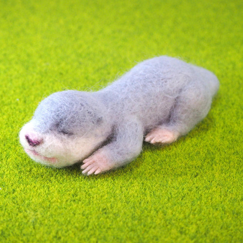羊毛フェルトのカワウソの赤ちゃん 羊毛フェルト もふもふ動物