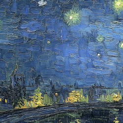 ゴッホ "Starry Night Over the Rhône" / アートポスター 絵画 クオート 夜空 川 星 縦 7枚目の画像