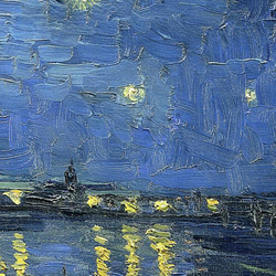 ゴッホ "Starry Night Over the Rhône" / アートポスター 絵画 クオート 夜空 川 星 縦 3枚目の画像