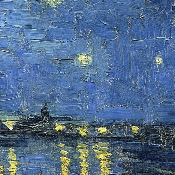 ゴッホ "Starry Night Over the Rhône" / アートポスター 絵画 クオート 夜空 川 星 縦 3枚目の画像