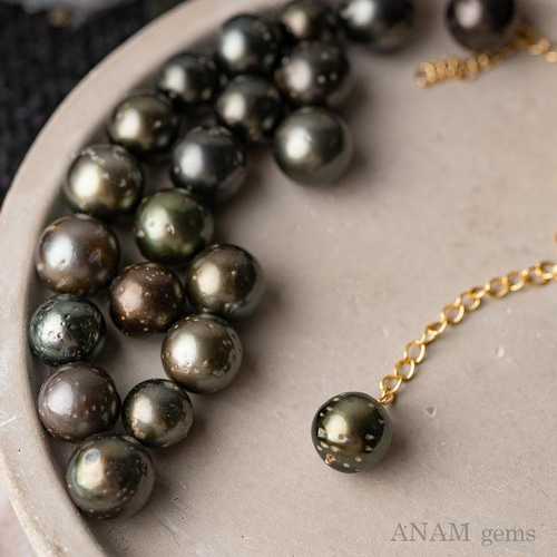 10粒】黒蝶真珠（南洋真珠） ルース エクボ有り☆ANAM gems 天然石