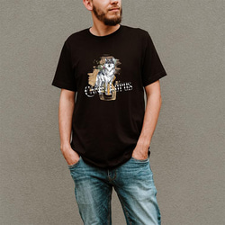 ユニセックスTシャツ【Wolf】メンズ・レディース対応 動物 アニマル ブラックヘザー 2枚目の画像