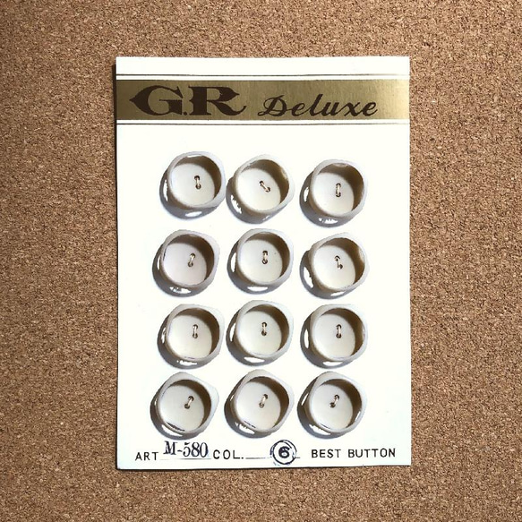 【SALE】 ボタン シート レトロ シートボタン 1シート 19mm 12個入り 昭和レトロ  ab-133 1枚目の画像