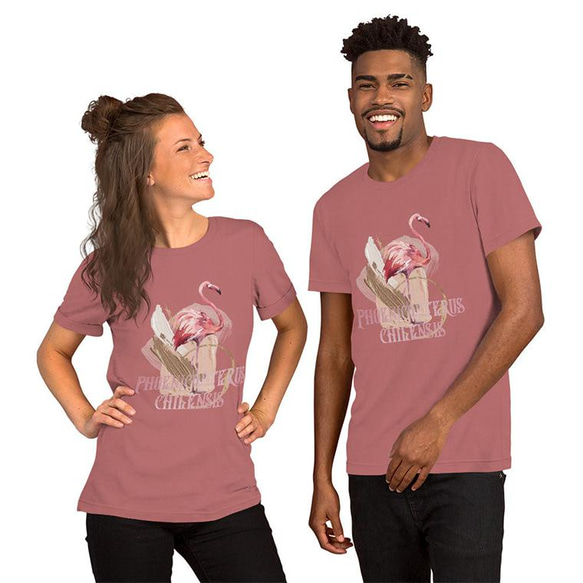 ユニセックスTシャツ【Flamingo/フラミンゴ】メンズ・レディース対応 動物 アニマル モーブ 8枚目の画像